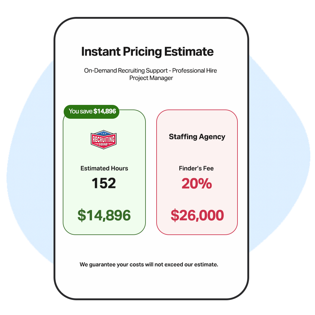 Instant Pricing Estimate | Pricing Page | The Recruiting Squad