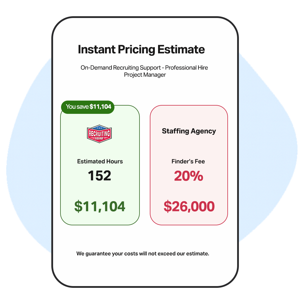 Instant Pricing Estimate | Pricing Page | The Recruiting Squad