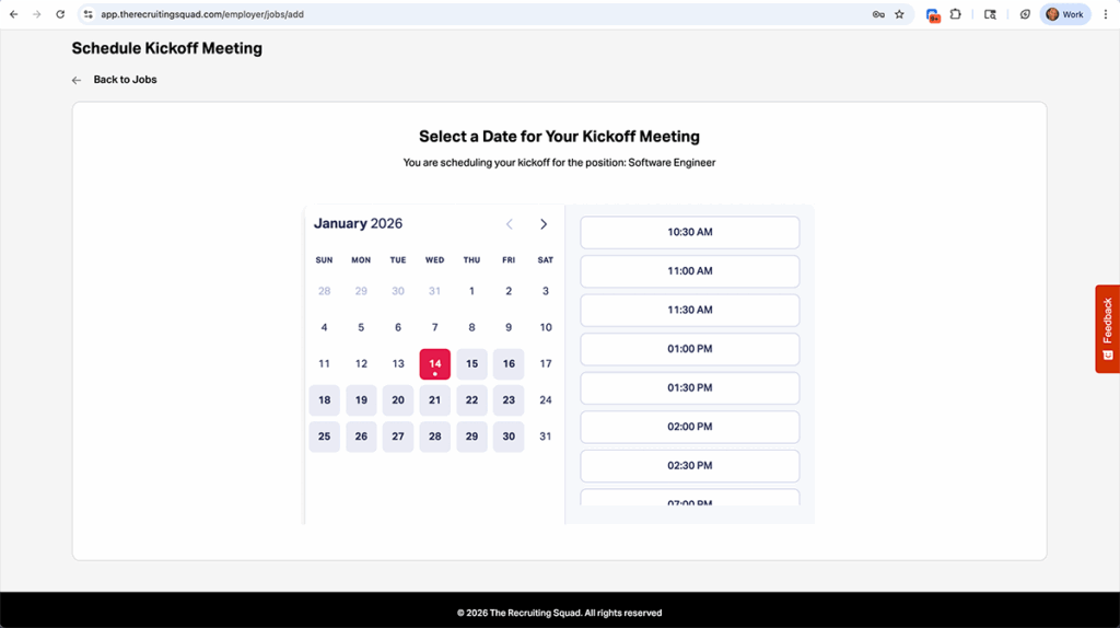 Kickoff Schedule Image | Platform Page | The Recruiting Squad