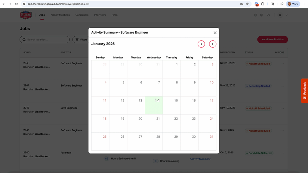 Recruiter Activity Image | The Platform | The Recruiting Squad